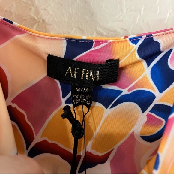 AFRM Corsica Ruched Cut Out Mini Dress in Summer Butterfly - Picture 10 of 12